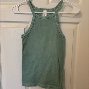 Nikibiki Green Seamless Full Length Fitted Ribbed Tank Top